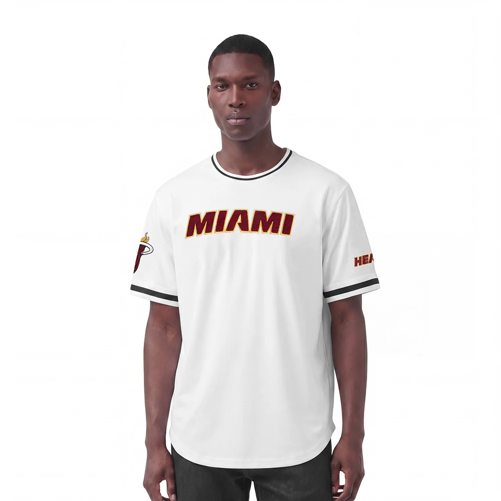 NBA MIAMI HEAT CLASSIC CHENILLE MEN'S TEE (WHITE)