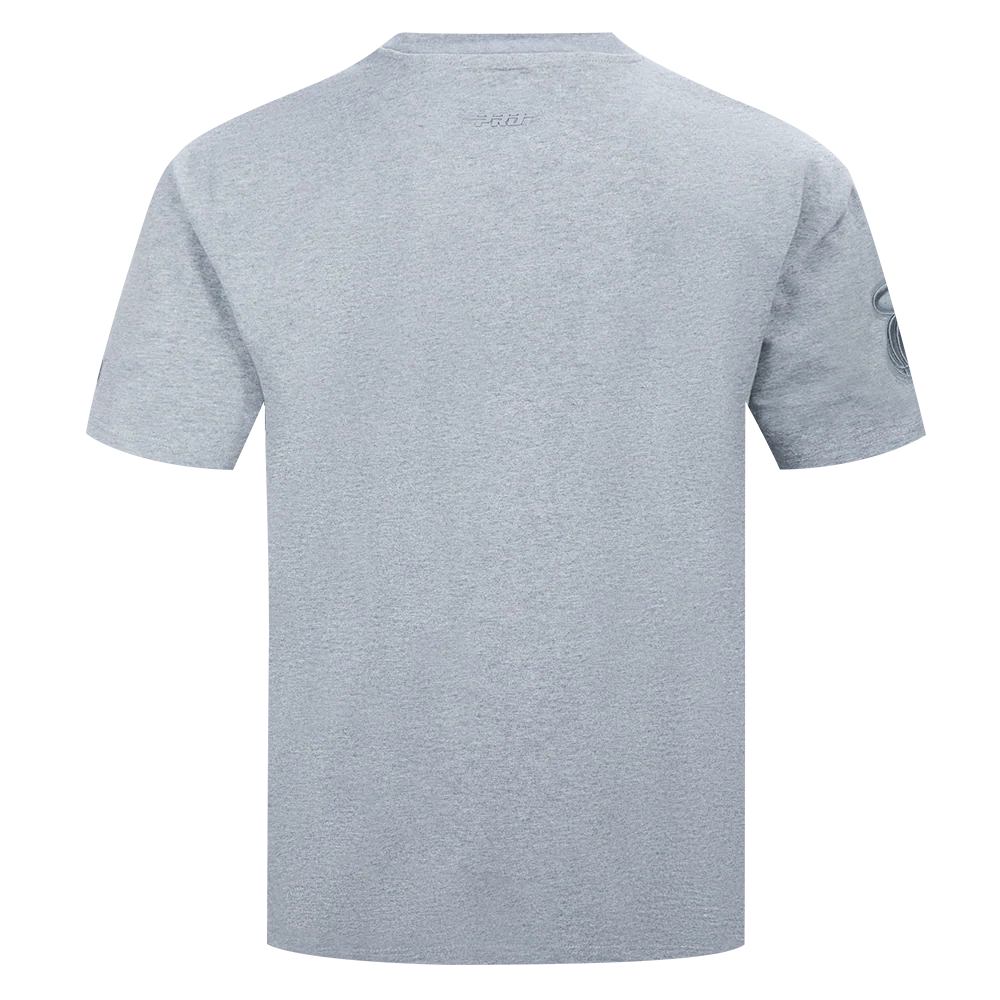 NBA MIAMI HEAT NEUTRAL MEN'S DROP SHOULDER TEE (DARK HEATHER GRAY) - Image 3