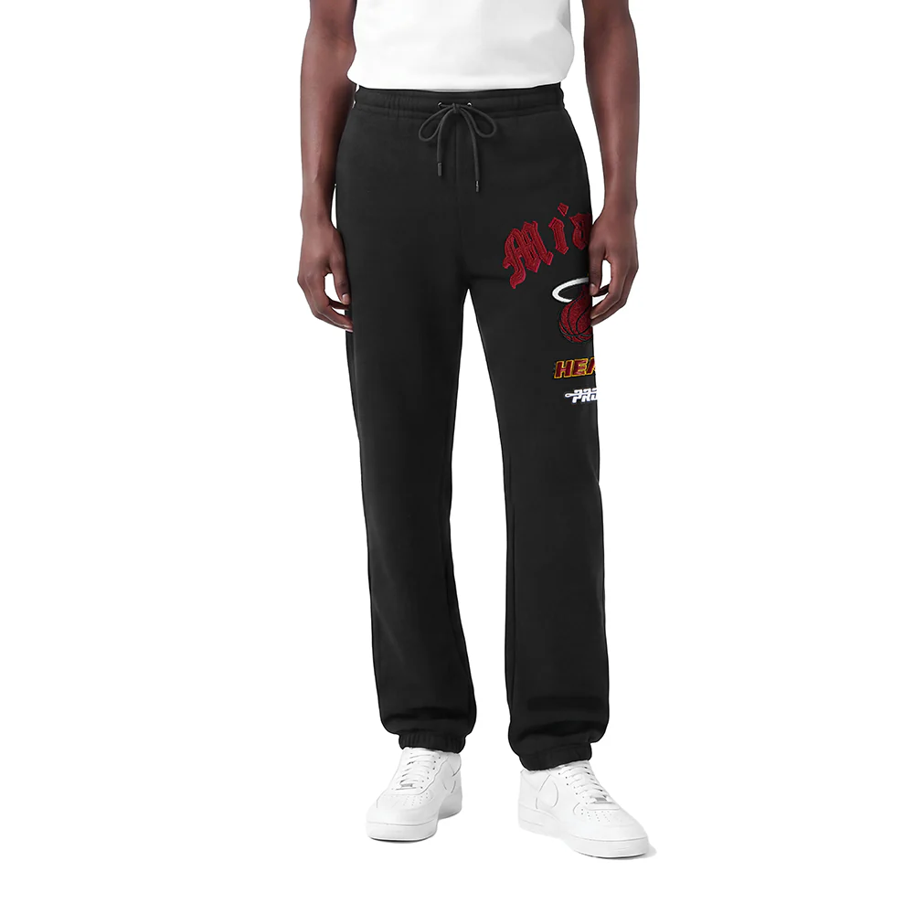 NBA MIAMI HEAT OLD ENGLISH MEN'S SWEATPANT (BLACK)