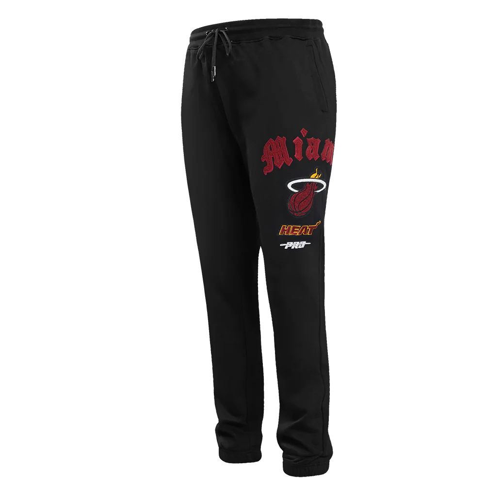 NBA MIAMI HEAT OLD ENGLISH MEN'S SWEATPANT (BLACK) - Image 4