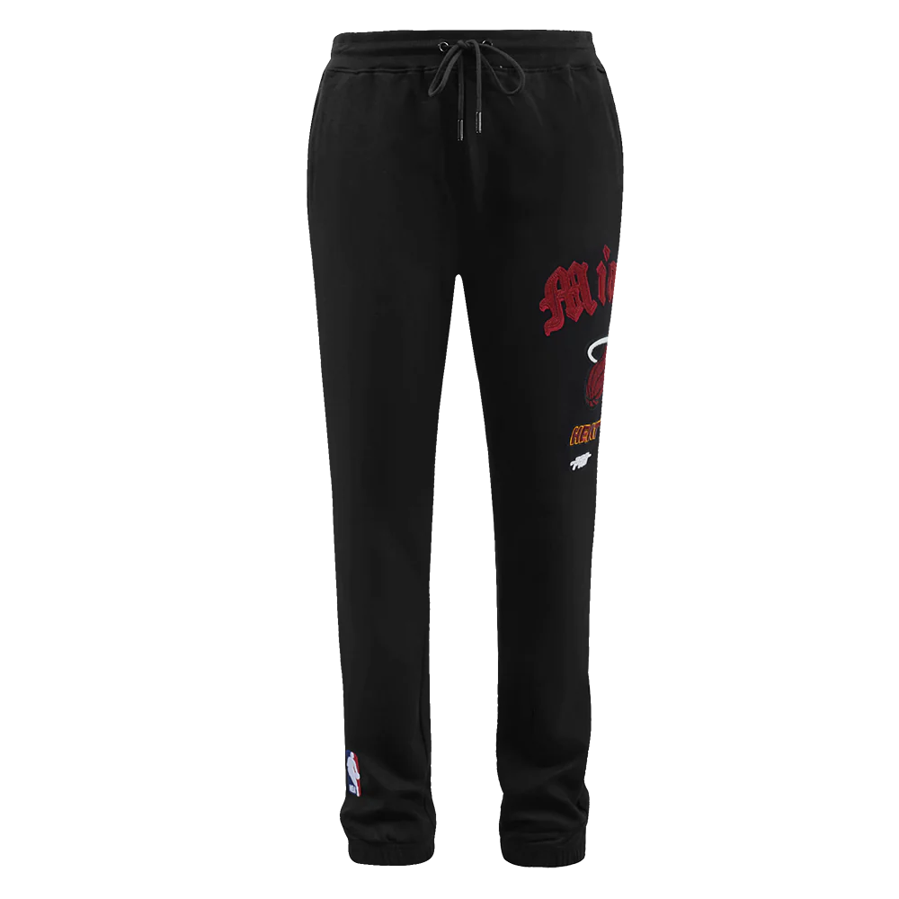 NBA MIAMI HEAT OLD ENGLISH MEN'S SWEATPANT (BLACK) - Image 5