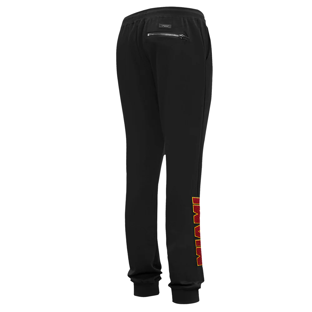 NBA MIAMI HEAT CLASSIC CHENILLE MEN'S JOGGER (BLACK) - Image 3
