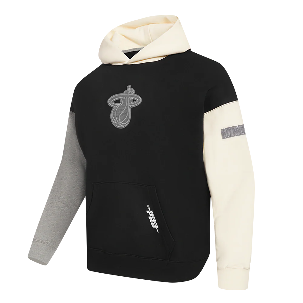 NBA MIAMI HEAT REVERSE FRENCH TERRY MEN'S COLOR BLOCK FLEECE PULLOVER HOODIE - Image 4