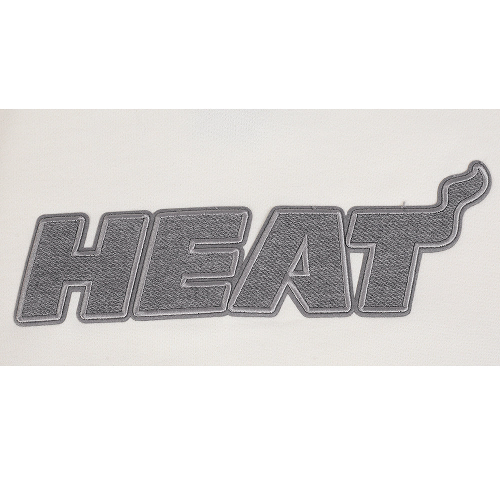 NBA MIAMI HEAT REVERSE FRENCH TERRY MEN'S DROP SHOULDER FLC CREWNECK (EGGSHELL) - Image 7