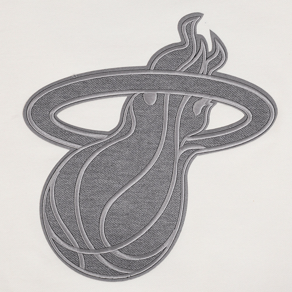 NBA MIAMI HEAT REVERSE FRENCH TERRY MEN'S DROP SHOULDER FLC CREWNECK (EGGSHELL) - Image 9