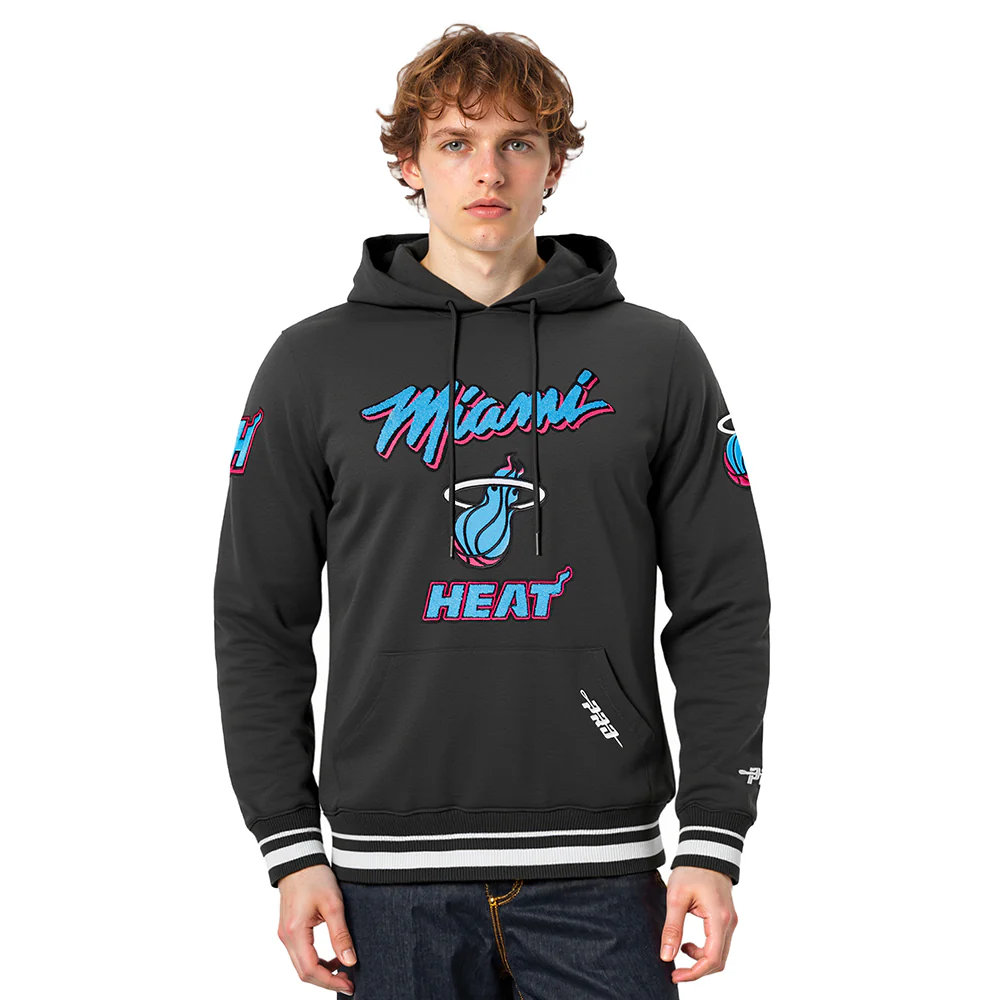 NBA MIAMI HEAT CITY EDITION 25-26 MEN'S RIB FLC PO HOODIE (BLACK)