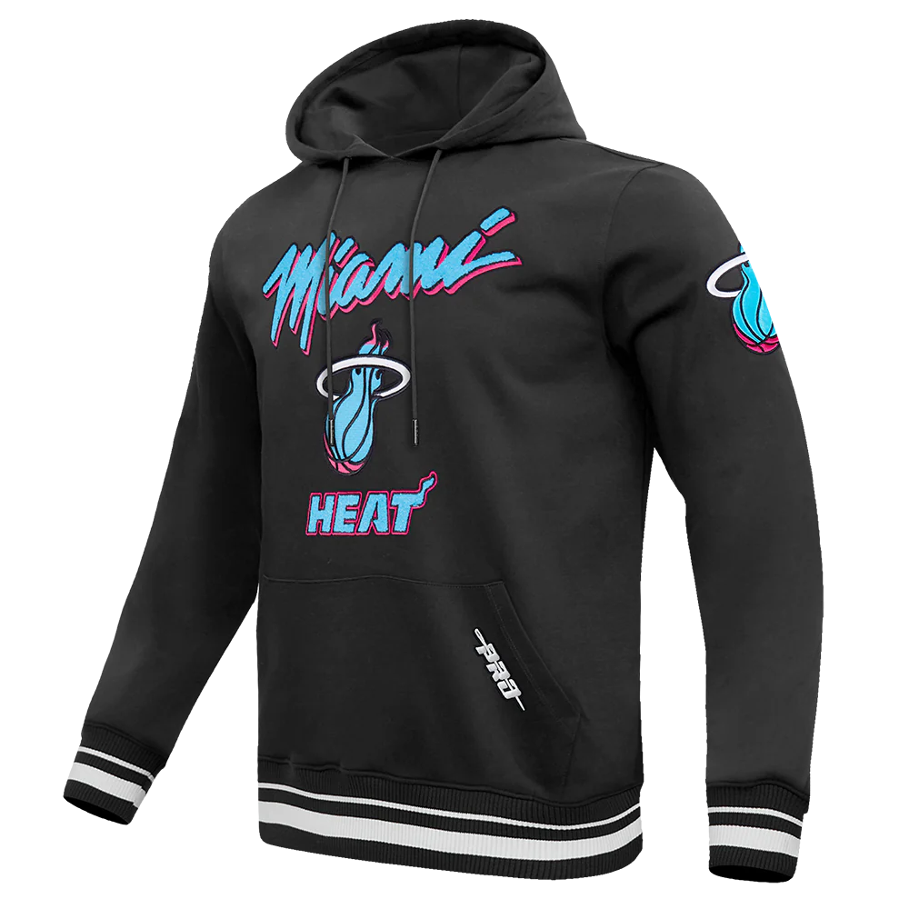 NBA MIAMI HEAT CITY EDITION 25-26 MEN'S RIB FLC PO HOODIE (BLACK) - Image 3