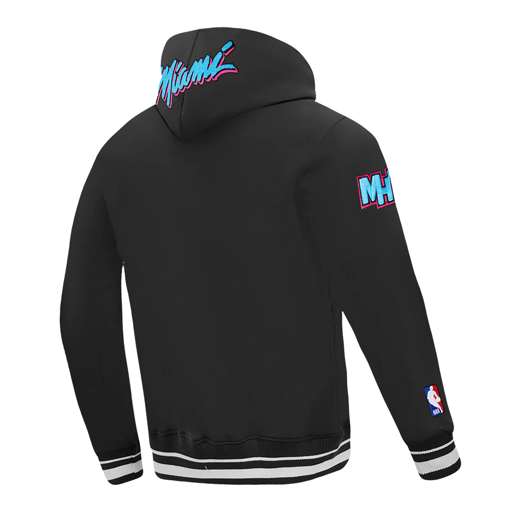 NBA MIAMI HEAT CITY EDITION 25-26 MEN'S RIB FLC PO HOODIE (BLACK) - Image 4