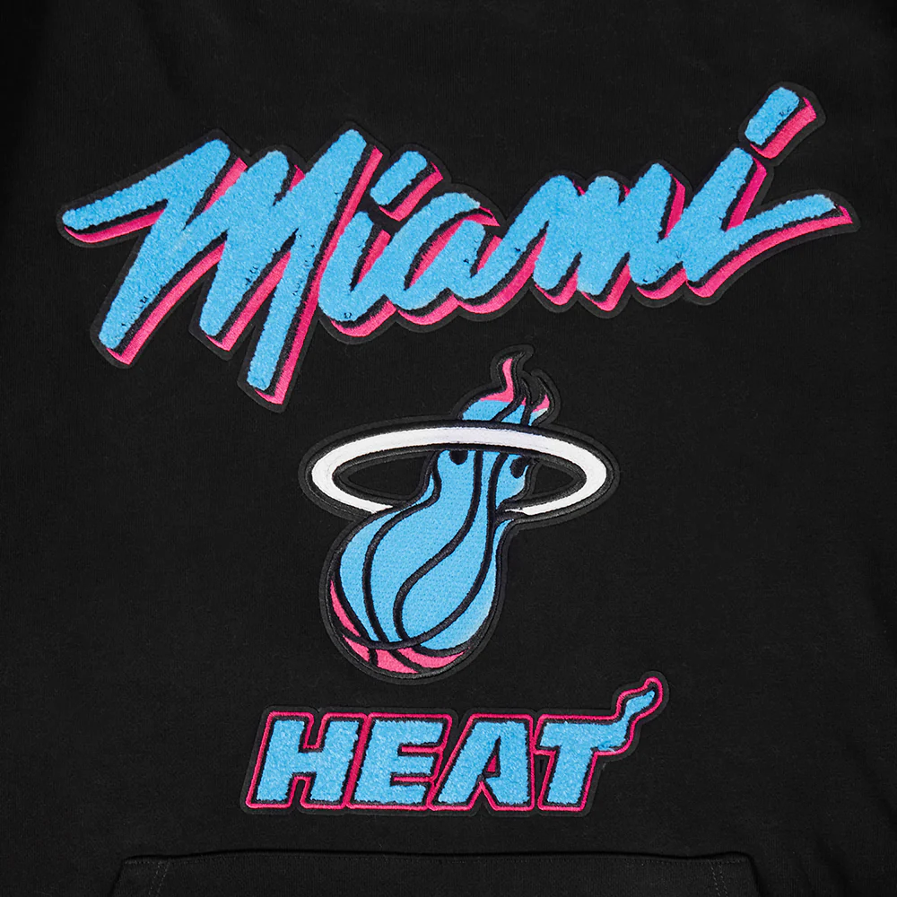 NBA MIAMI HEAT CITY EDITION 25-26 MEN'S RIB FLC PO HOODIE (BLACK) - Image 8