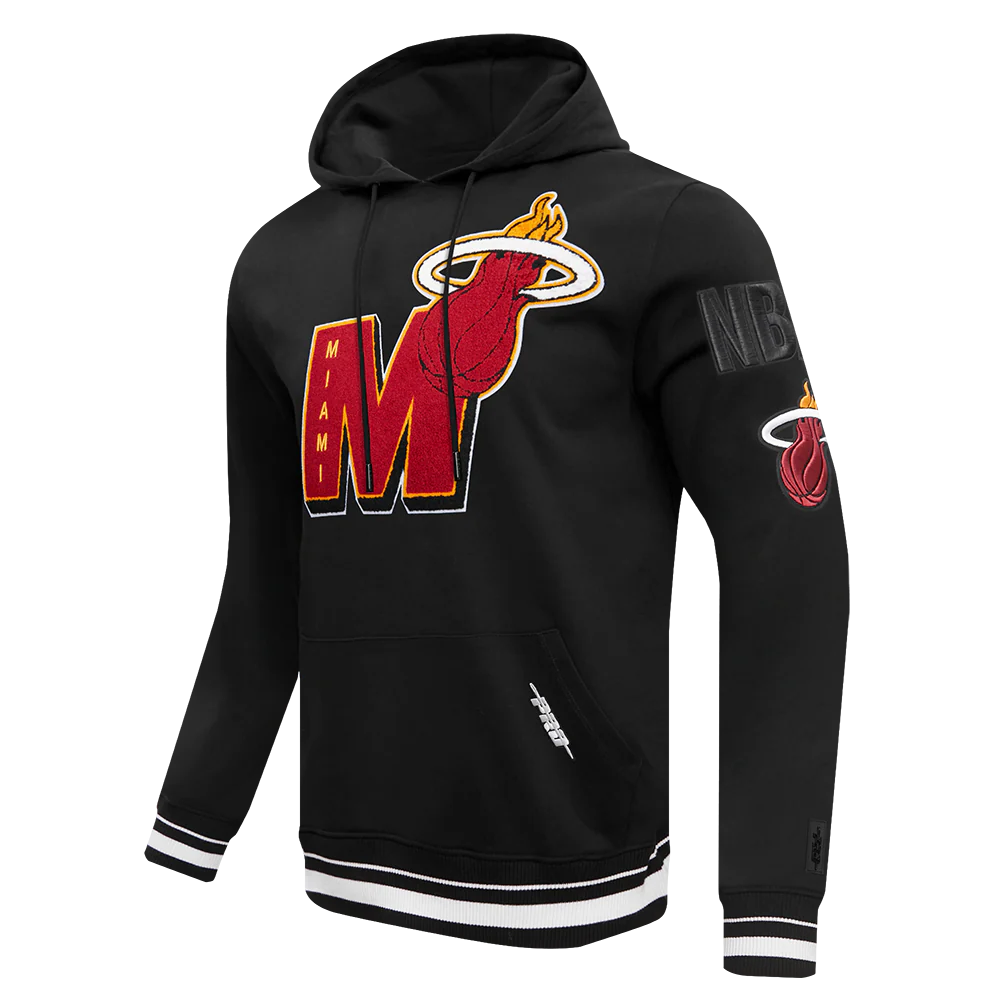 NBA MIAMI HEAT MASHUP MEN'S RIB PULLOVER HOODIE (BLACK) - Image 2