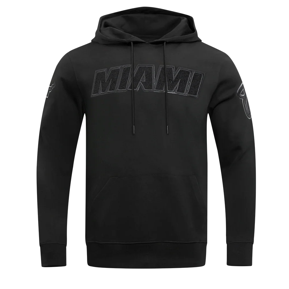 NBA MIAMI HEAT TRIPLE BLACK MEN'S PULLOVER HOODIE (TRIPLE BLACK) - Image 2
