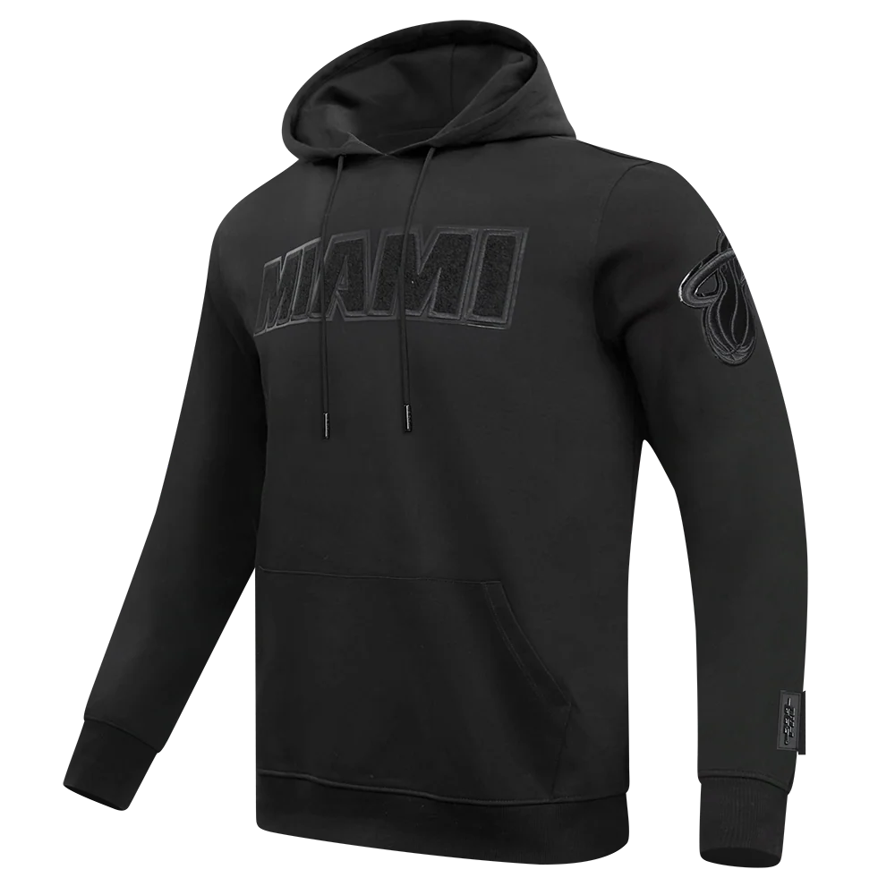 NBA MIAMI HEAT TRIPLE BLACK MEN'S PULLOVER HOODIE (TRIPLE BLACK) - Image 3