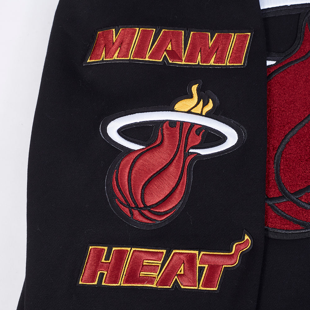 NBA MIAMI HEAT RETRO CLASSIC MEN'S PULLOVER HOODIE (BLACK) - Image 6