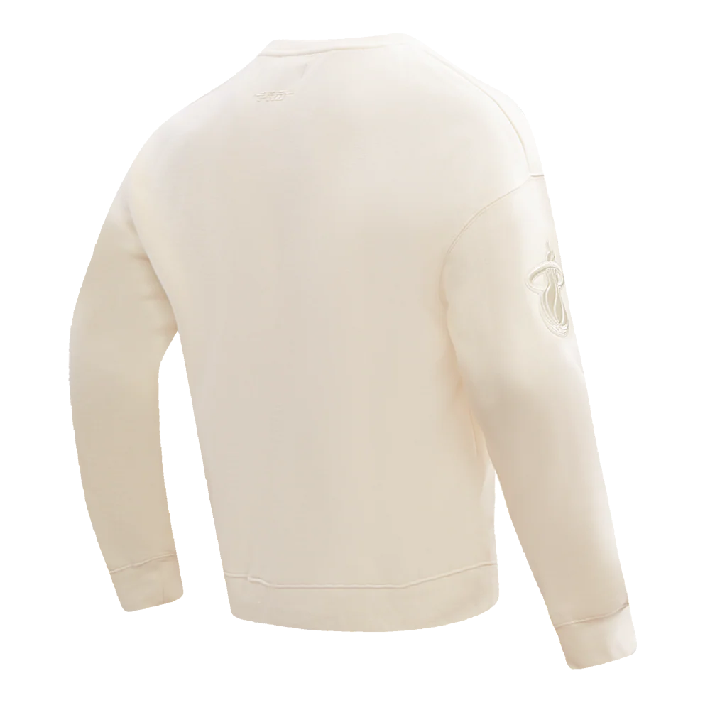 NBA MIAMI HEAT NEUTRAL DROP SHOULDER FLEECE CREWNECK (EGGSHELL) - Image 6