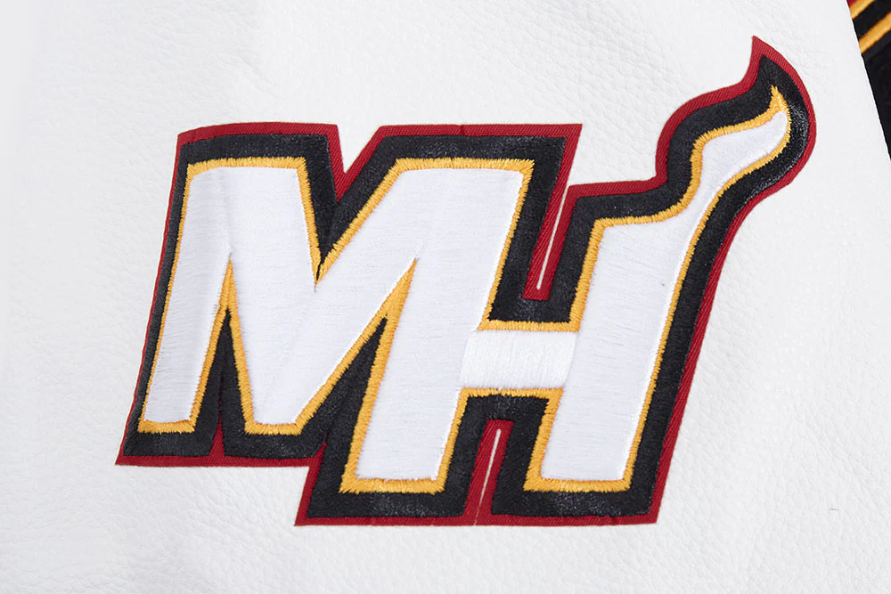 NBA MIAMI HEAT SCRIPT TAIL MEN'S RIB WOOL VARSITY (BLACK/WHITE) - Image 7