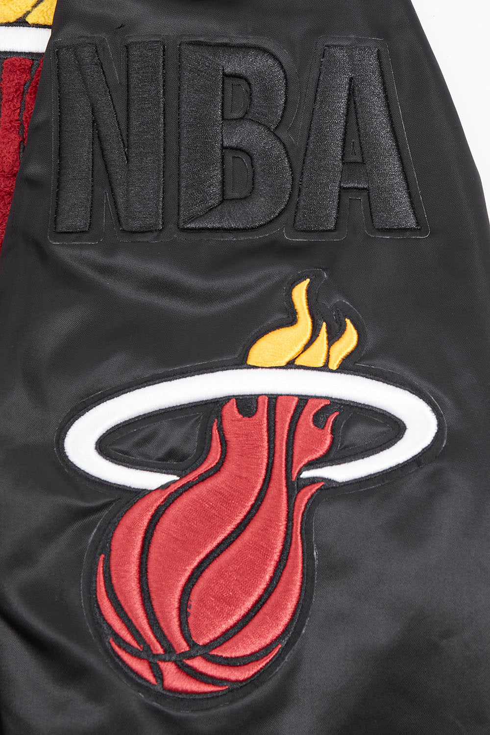 NBA MIAMI HEAT MASHUP MEN'S RIB SATIN JACKET (BLACK) - Image 6