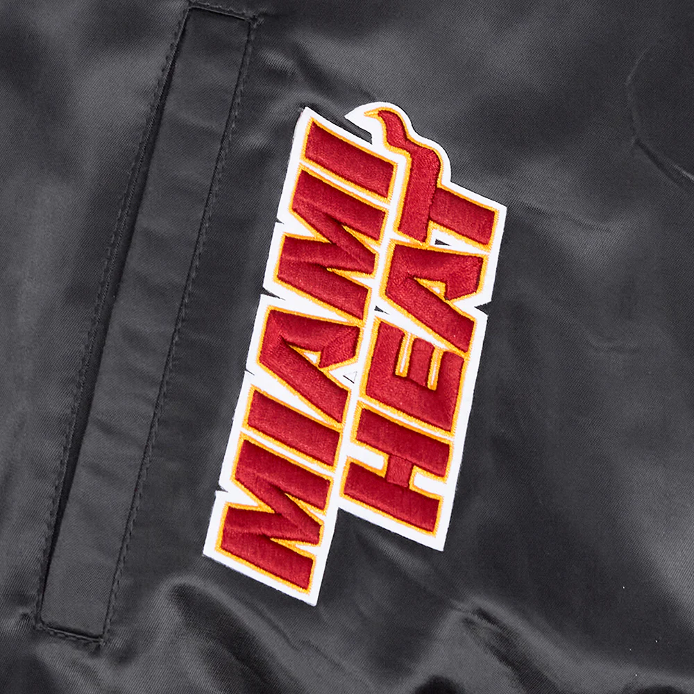 NBA MIAMI HEAT SUGAR SKULL MEN'S SATIN JACKET (BLACK) - Image 6