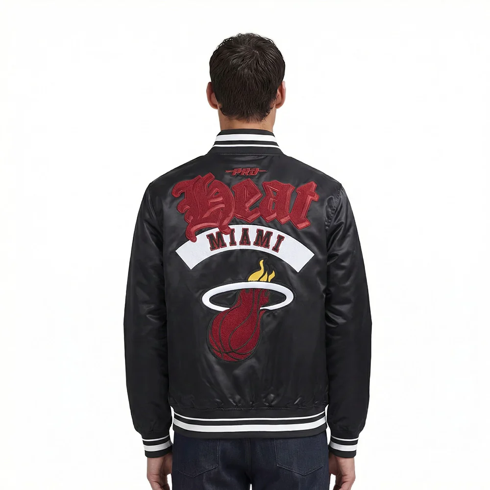 NBA MIAMI HEAT BEST OF MEN'S RIB SATIN JACKET (BLACK)