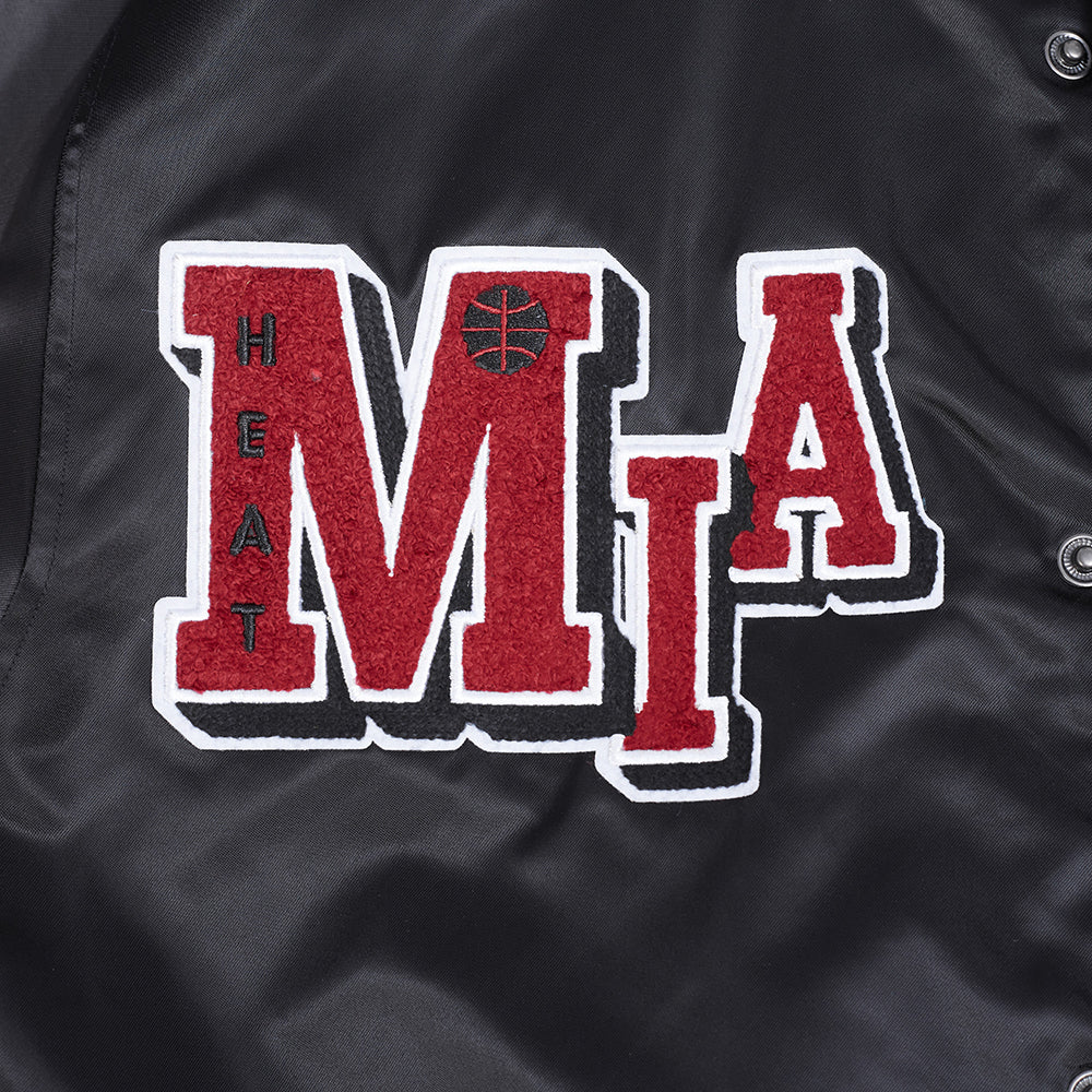 NBA MIAMI HEAT BEST OF MEN'S RIB SATIN JACKET (BLACK) - Image 12