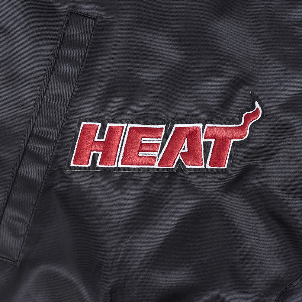NBA MIAMI HEAT BEST OF MEN'S RIB SATIN JACKET (BLACK) - Image 13