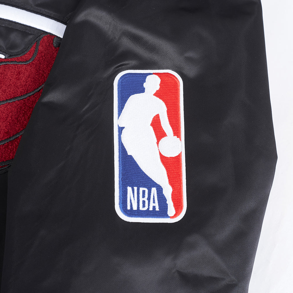 NBA MIAMI HEAT BEST OF MEN'S RIB SATIN JACKET (BLACK) - Image 14
