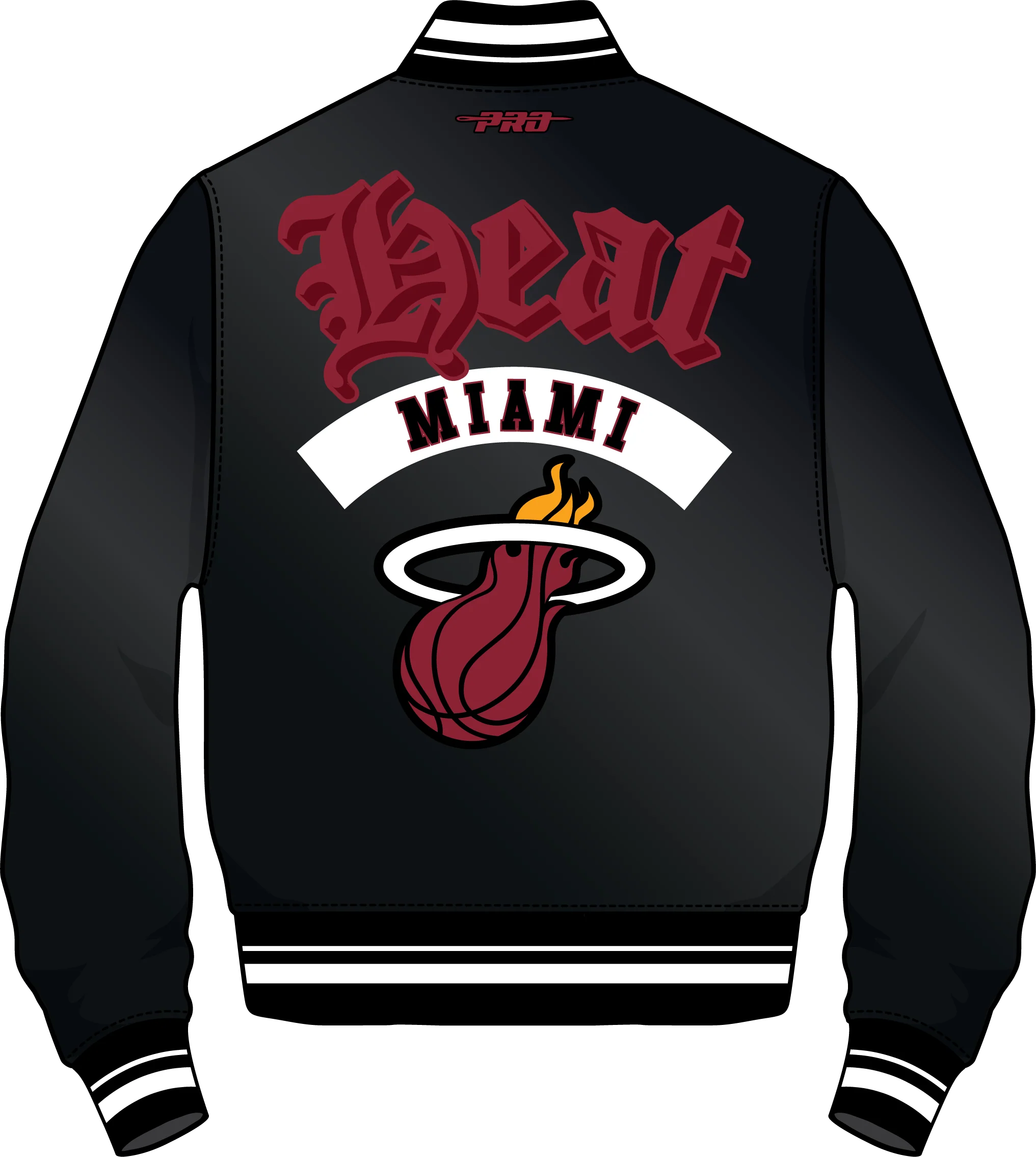 NBA MIAMI HEAT BEST OF MEN'S RIB SATIN JACKET (BLACK) - Image 16