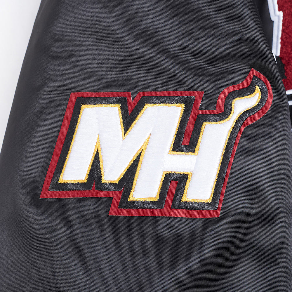NBA MIAMI HEAT BEST OF MEN'S RIB SATIN JACKET (BLACK) - Image 9