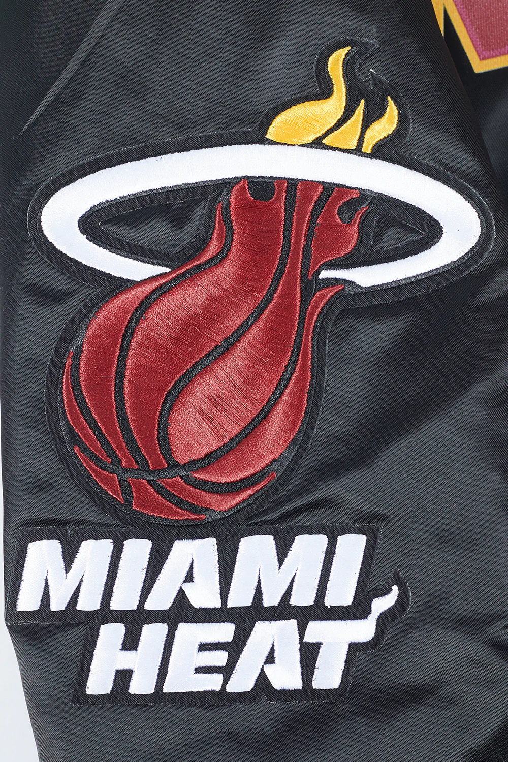 NBA MIAMI HEAT BIG LOGO MEN'S SATIN JACKET (BLACK) - Image 8