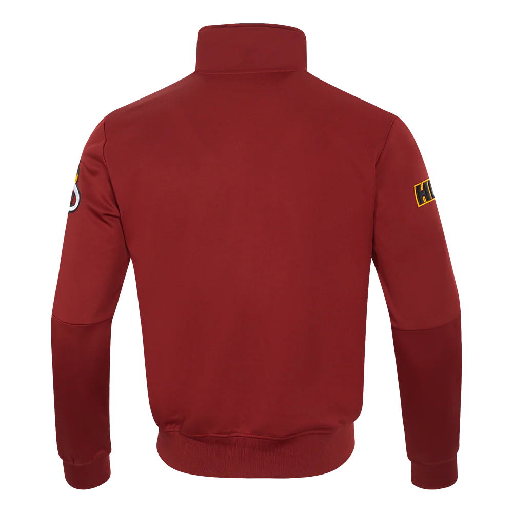 NBA MIAMI HEAT CLASSIC MEN'S DOUBLE KNIT TRACK JACKET (CARDINAL RED/BLACK) - Image 3