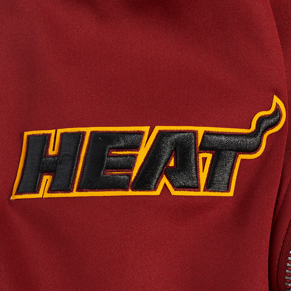 NBA MIAMI HEAT CLASSIC MEN'S DOUBLE KNIT TRACK JACKET (CARDINAL RED/BLACK) - Image 6