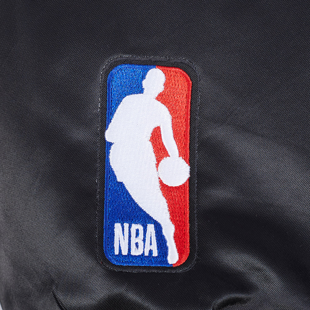 NBA MIAMI HEAT RETRO CLASSIC MEN'S RIB SATIN JACKET (BLACK) - Image 9