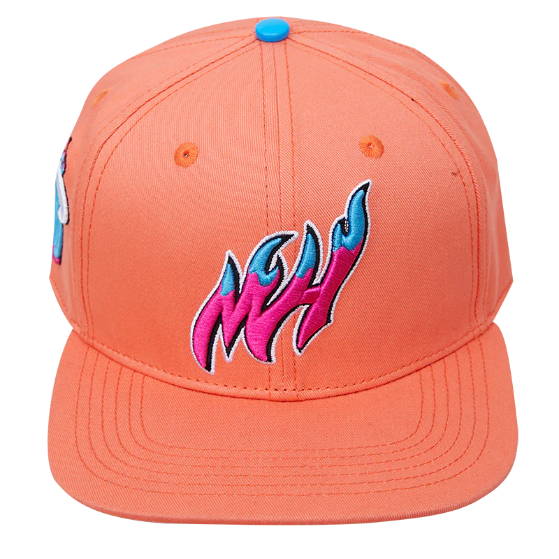MIAMI HEAT VICE PRIMARY MASH UP WOOL SNAPBACK HAT (CORAL)