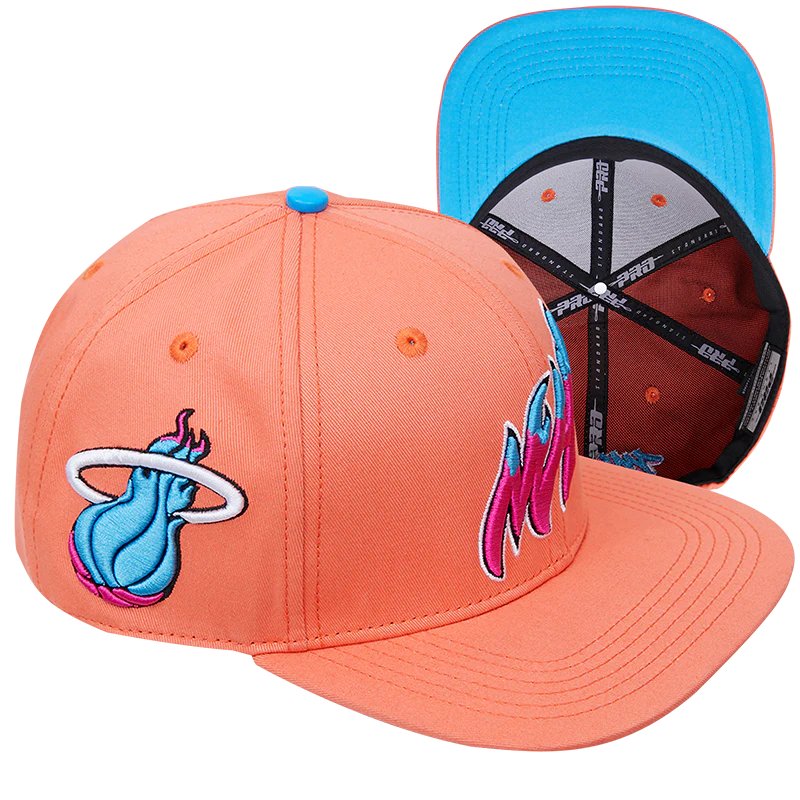 MIAMI HEAT VICE PRIMARY MASH UP WOOL SNAPBACK HAT (CORAL) - Image 6