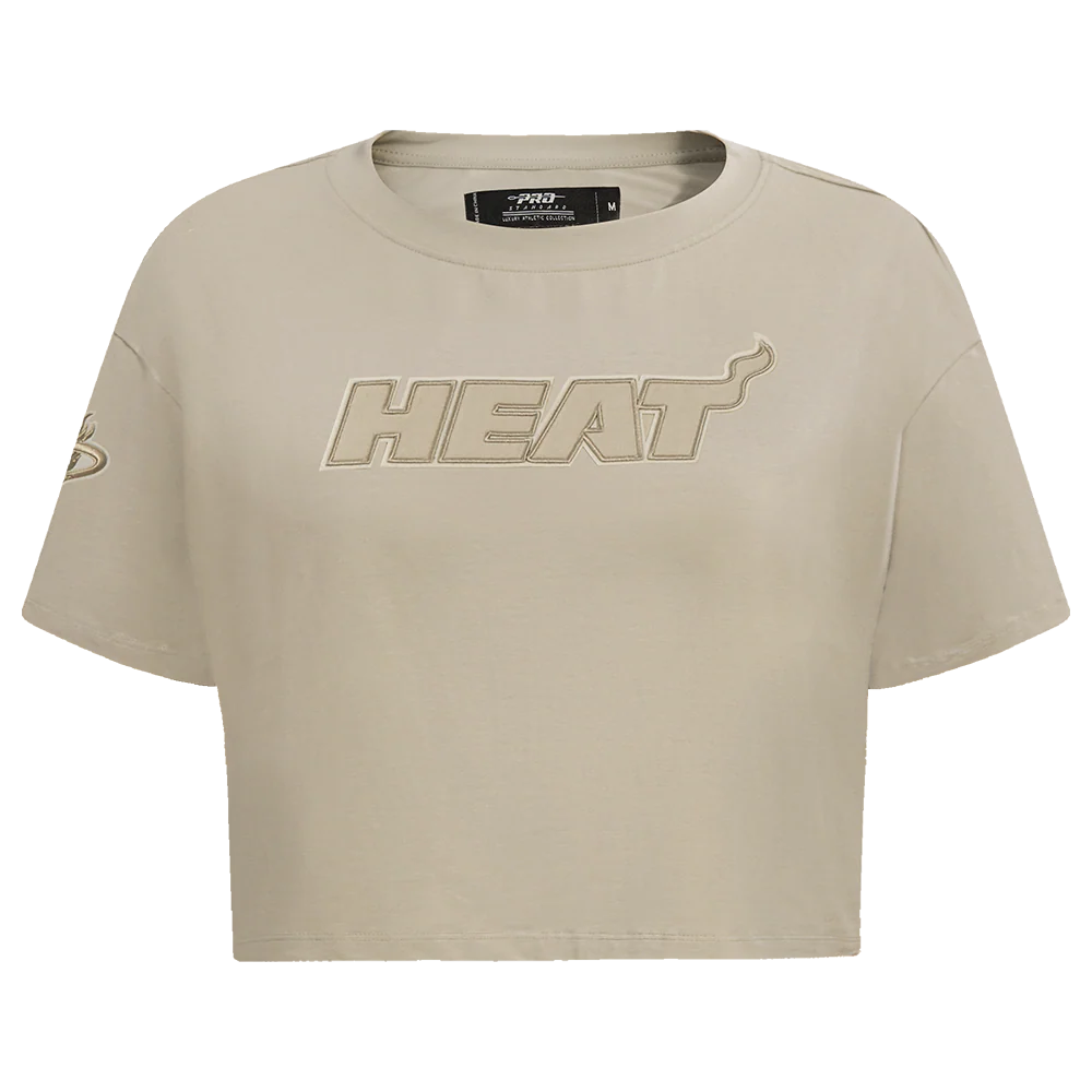 NBA MIAMI HEAT NEUTRAL WOMEN'S BOXY TEE (TAUPE) - Image 3