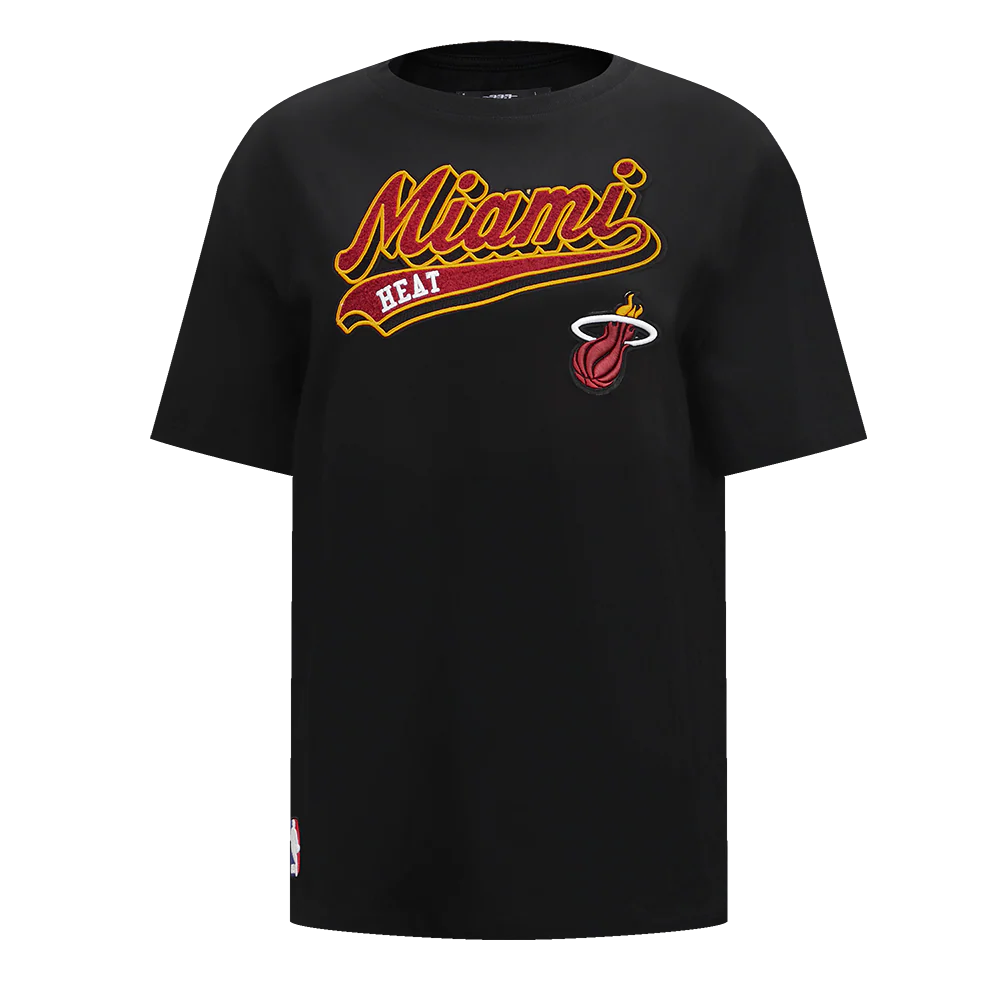 NBA MIAMI HEAT SCRIPT TAIL WOMEN'S BOYFRIEND TEE (BLACK)