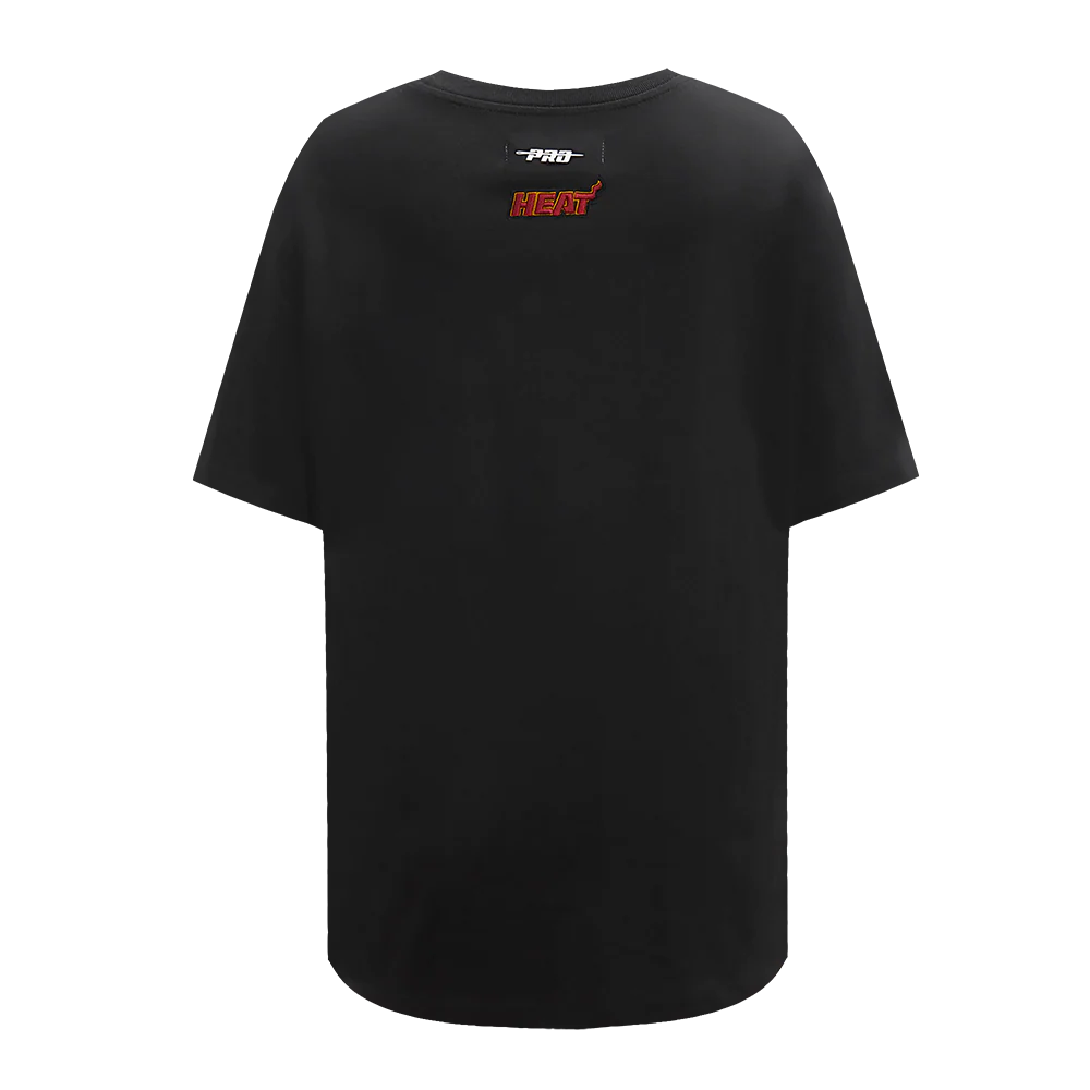 NBA MIAMI HEAT SCRIPT TAIL WOMEN'S BOYFRIEND TEE (BLACK) - Image 3