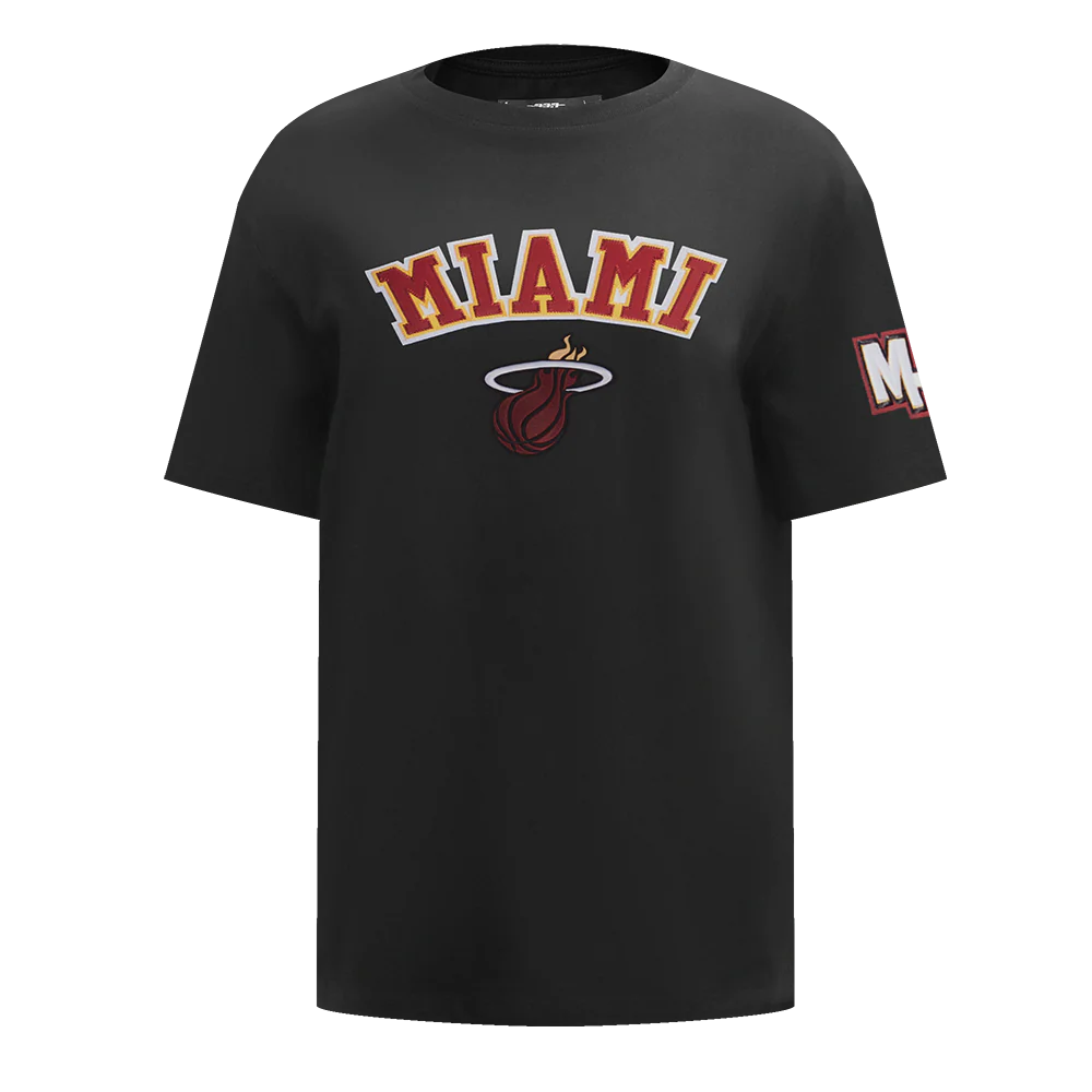 NBA MIAMI HEAT CLASSIC WIND WOMEN'S CTN BF TEE (BLACK)