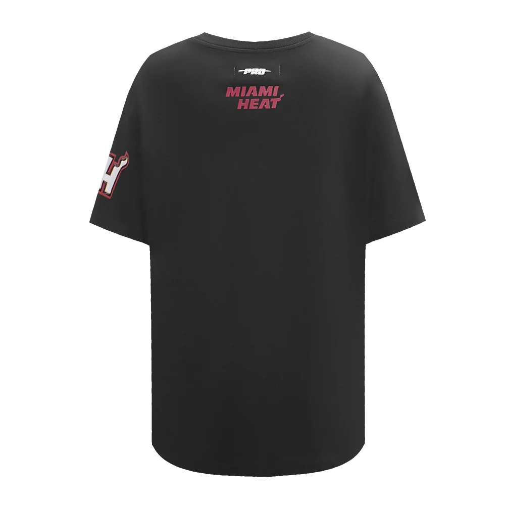 NBA MIAMI HEAT CLASSIC WIND WOMEN'S CTN BF TEE (BLACK) - Image 3