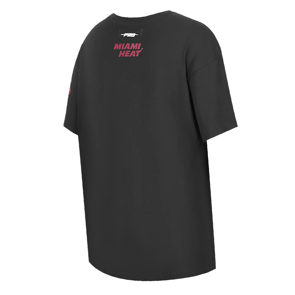 NBA MIAMI HEAT CLASSIC WIND WOMEN'S CTN BF TEE (BLACK) - Image 4