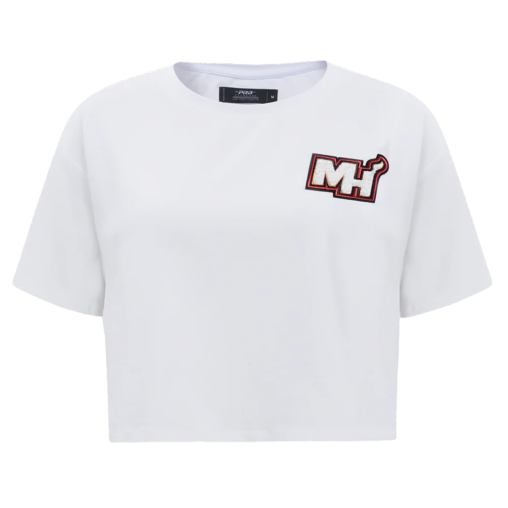 NBA MIAMI HEAT CLASSIC WOMEN'S BOXY TEE (WHITE) - Image 3