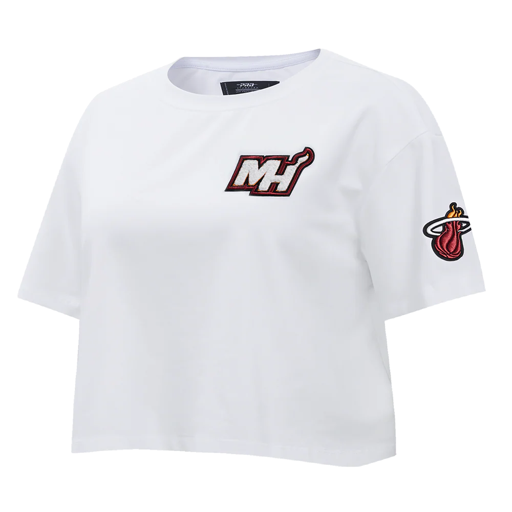 NBA MIAMI HEAT CLASSIC WOMEN'S BOXY TEE (WHITE) - Image 4