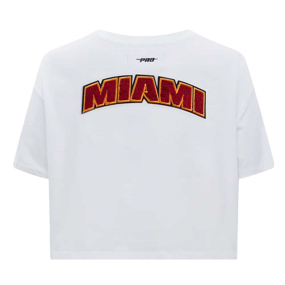 NBA MIAMI HEAT CLASSIC WOMEN'S BOXY TEE (WHITE) - Image 6