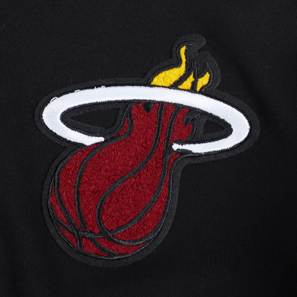 NBA MIAMI HEAT CLASSIC BIG BOY'S FLC FZ PO HOODIE (BLACK) - Image 5