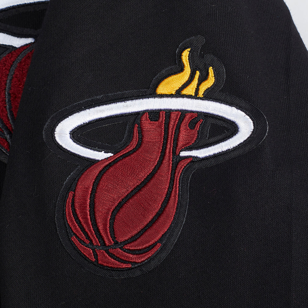 NBA MIAMI HEAT CLASSIC BIG BOY'S FLC FZ PO HOODIE (BLACK) - Image 6