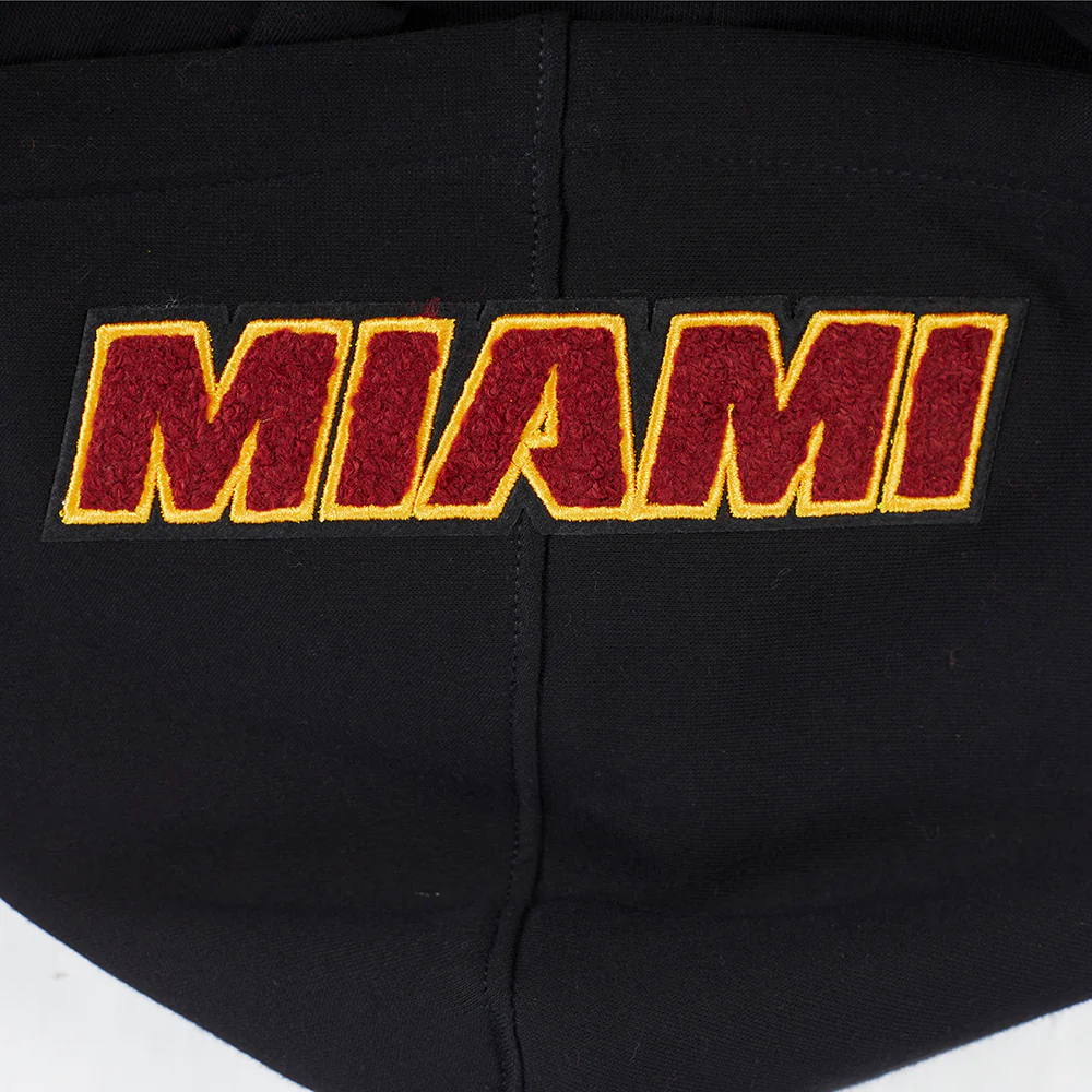 NBA MIAMI HEAT CLASSIC BIG BOY'S FLC FZ PO HOODIE (BLACK) - Image 8