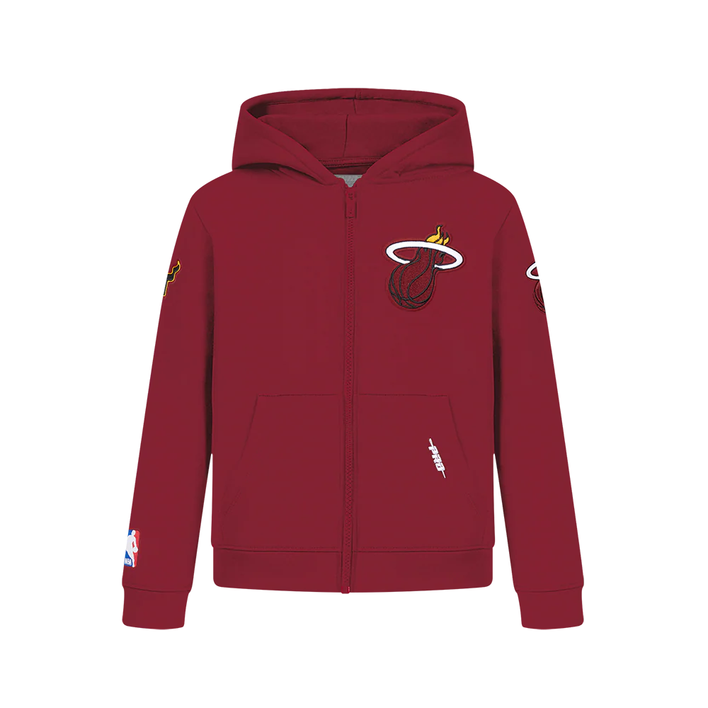 NBA MIAMI HEAT CLASSIC BIG BOYS FLC FZ PO HOODIE (CARDINAL RED)