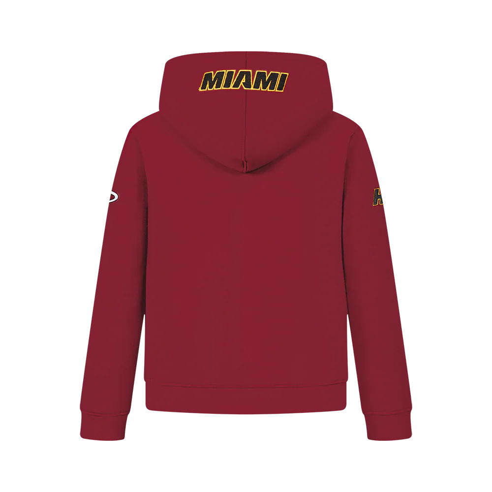 NBA MIAMI HEAT CLASSIC BIG BOYS FLC FZ PO HOODIE (CARDINAL RED) - Image 3