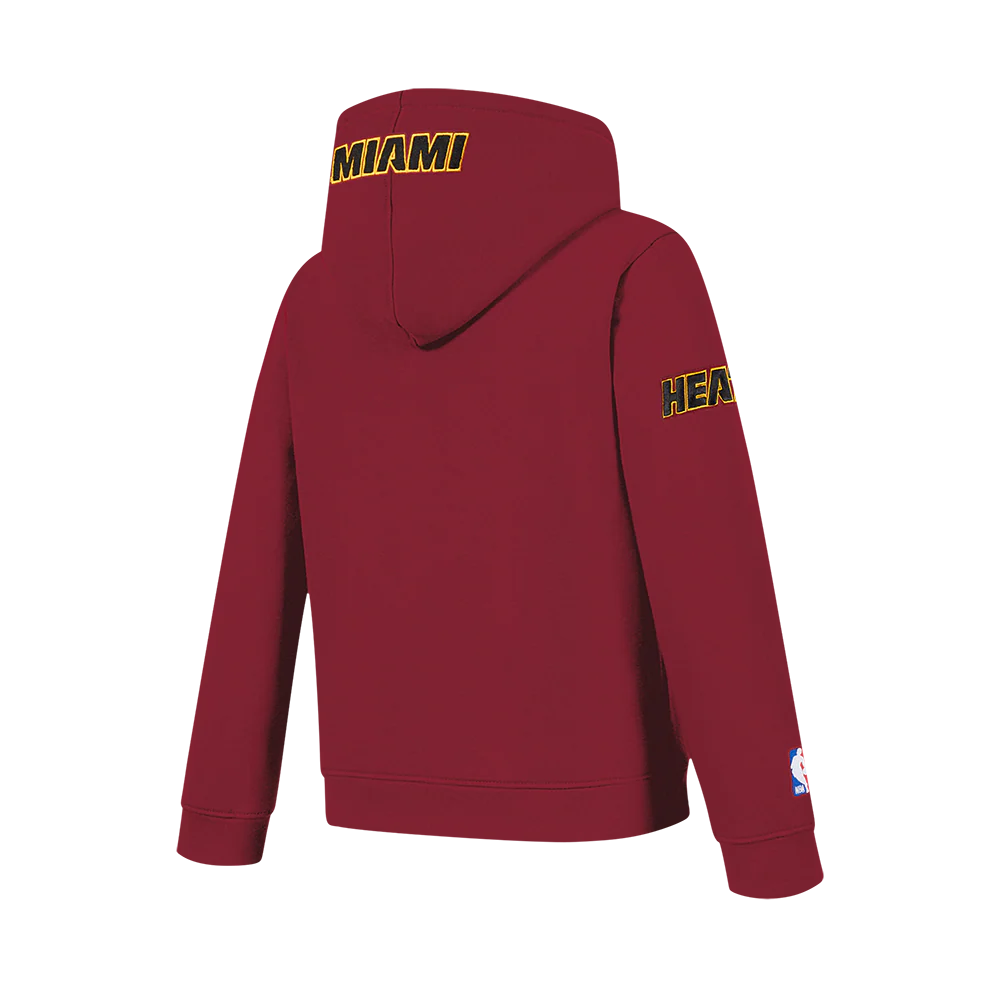 NBA MIAMI HEAT CLASSIC BIG BOYS FLC FZ PO HOODIE (CARDINAL RED) - Image 4