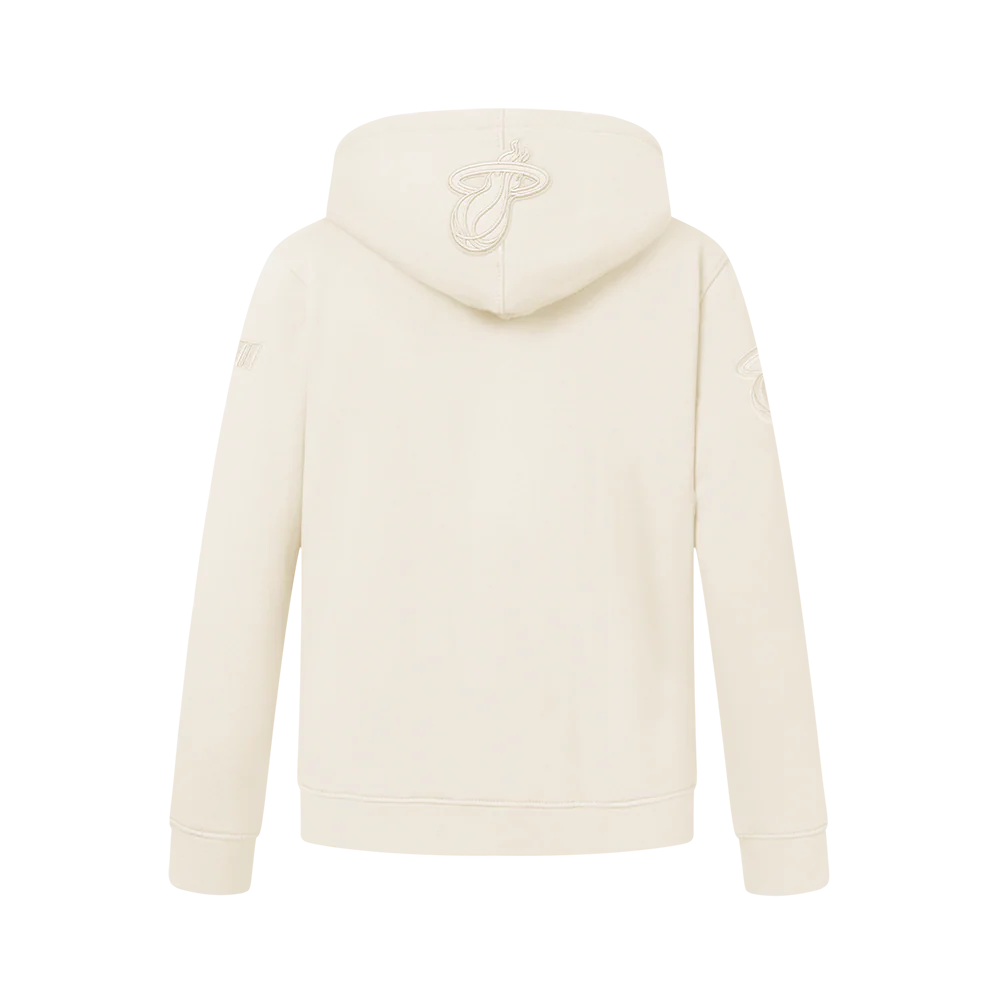 NBA MIAMI HEAT NEUTRAL BIG BOYS FLEECE PULLOVER HOODIE (EGGSHELL) - Image 3