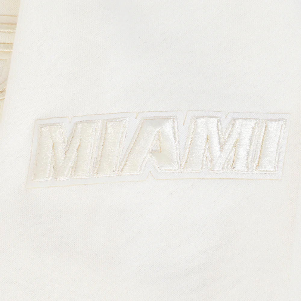NBA MIAMI HEAT NEUTRAL BIG BOYS FLEECE PULLOVER HOODIE (EGGSHELL) - Image 7